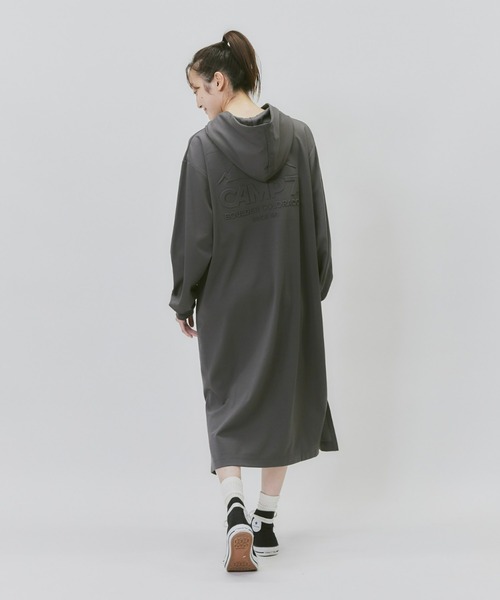 CAMP7（キャンプセブン）の「【CAMP7】エンボスパーカーワンピース（ワンピース・レディース・オリーブ/ダークグレー・L/M）」の3枚目の写真