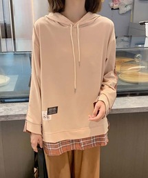 チェックシャツドッキングフーディー