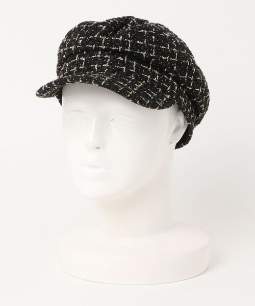 clear(クリア)の「ツイードキャスケット/帽子(キャスケット・レディース・ブラック/アイボリー・F)」の9枚目の写真