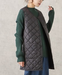 20Dナイロンチュニック丈キルト中綿ベスト