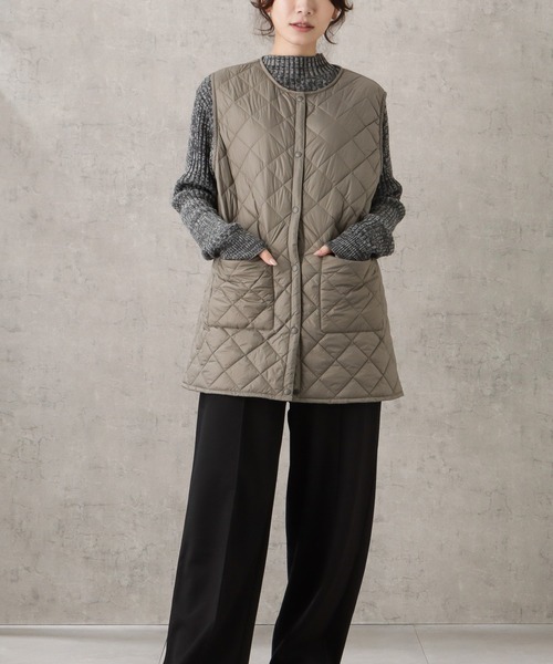 NAVY(ネイビー)の「20Dナイロンチュニック丈キルト中綿ベスト(ベスト・レディース・ピンク/ブラウン/ブラック・M/L)」の11枚目の写真