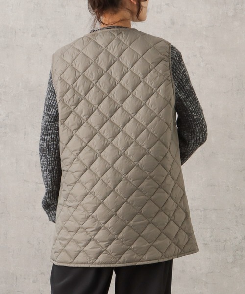 NAVY(ネイビー)の「20Dナイロンチュニック丈キルト中綿ベスト(ベスト・レディース・ピンク/ブラウン/ブラック・M/L)」の6枚目の写真