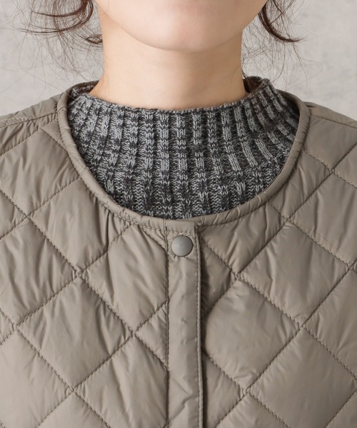 NAVY(ネイビー)の「20Dナイロンチュニック丈キルト中綿ベスト(ベスト・レディース・ピンク/ブラウン/ブラック・M/L)」の16枚目の写真