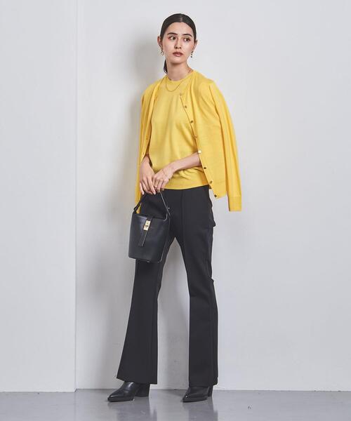UNITED ARROWS(ユナイテッドアローズ)の「W 18G クルーネック ニット(ニット/セーター・レディース・オフホワイト/ダークグレー/イエロー・FREE)」の12枚目の写真