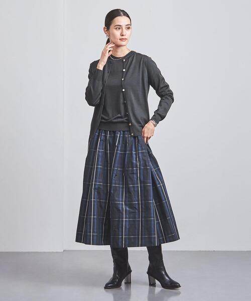 UNITED ARROWS(ユナイテッドアローズ)の「W 18G クルーネック ニット(ニット/セーター・レディース・オフホワイト/ダークグレー/イエロー・FREE)」の14枚目の写真