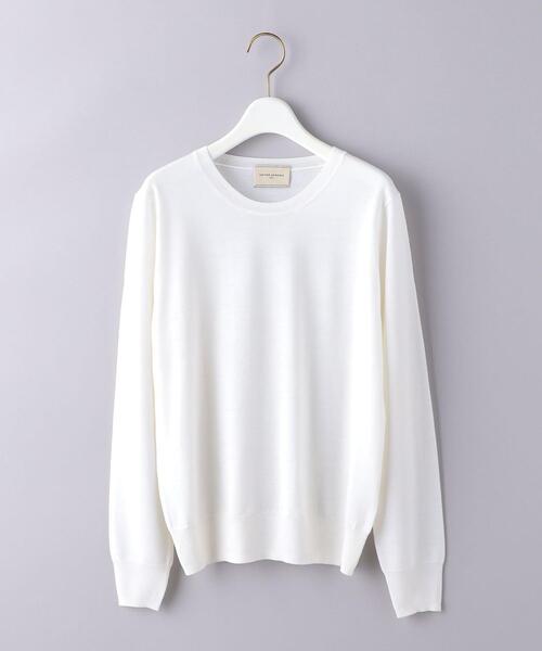 UNITED ARROWS - UNITED ARROWS(ユナイテッドアローズ) 長袖セーター レディース美品  - アイボリー クルーネック UNITED ARROWS（ユナイテッドアローズ）の「W 18G クルーネック