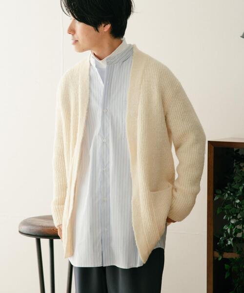 ITEMS URBANRESEARCH(アイテムズ アーバンリサーチ)の「モヘアタッチ リブニットカーディガン(ニット/セーター・メンズ・ミント/ネイビー/オフホワイト・MEDIUM/LARGE)」の6枚目の写真