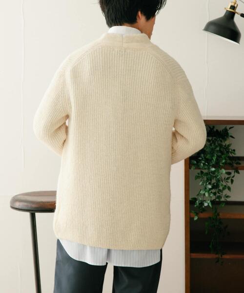 ITEMS URBANRESEARCH(アイテムズ アーバンリサーチ)の「モヘアタッチ リブニットカーディガン(ニット/セーター・メンズ・ミント/ネイビー/オフホワイト・MEDIUM/LARGE)」の7枚目の写真