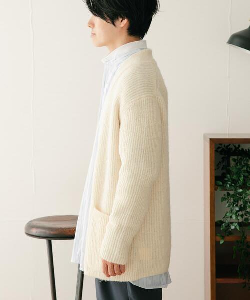 ITEMS URBANRESEARCH(アイテムズ アーバンリサーチ)の「モヘアタッチ リブニットカーディガン(ニット/セーター・メンズ・ミント/ネイビー/オフホワイト・MEDIUM/LARGE)」の12枚目の写真
