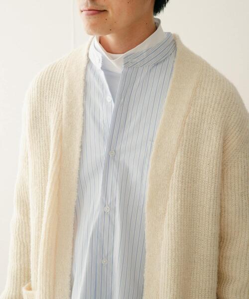 ITEMS URBANRESEARCH(アイテムズ アーバンリサーチ)の「モヘアタッチ リブニットカーディガン(ニット/セーター・メンズ・ミント/ネイビー/オフホワイト・MEDIUM/LARGE)」の14枚目の写真
