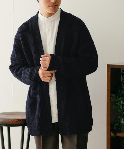 ITEMS URBANRESEARCH(アイテムズ アーバンリサーチ)の「モヘアタッチ リブニットカーディガン(ニット/セーター・メンズ・ミント/ネイビー/オフホワイト・MEDIUM/LARGE)」の19枚目の写真