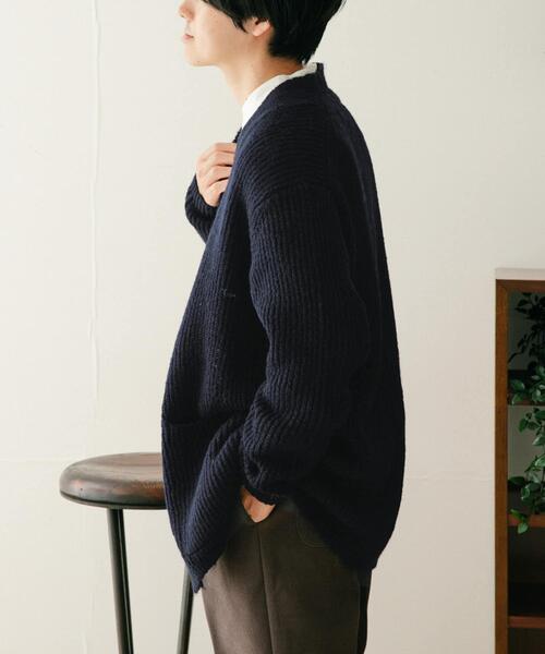 ITEMS URBANRESEARCH(アイテムズ アーバンリサーチ)の「モヘアタッチ リブニットカーディガン(ニット/セーター・メンズ・ミント/ネイビー/オフホワイト・MEDIUM/LARGE)」の22枚目の写真