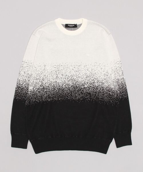 1piu1uguale3 RELAX（ウノピュウノウグァーレトレリラックス）の「1PIU1UGUALE3 RELAX/ウノピゥ ウノ ウグァーレ トレ リラックス/グラデーションクルーネックニット（ニット/セーター・メンズ・ホワイト/ブラック・L/XL/M）」の14枚目の写真