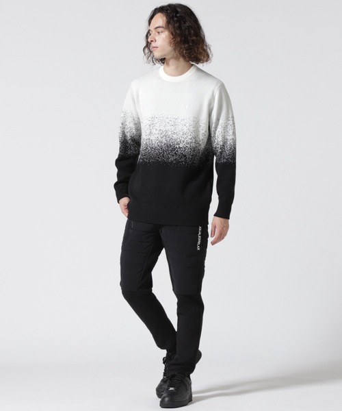 1piu1uguale3 RELAX（ウノピュウノウグァーレトレリラックス）の「1PIU1UGUALE3 RELAX/ウノピゥ ウノ ウグァーレ トレ リラックス/グラデーションクルーネックニット（ニット/セーター・メンズ・ホワイト/ブラック・L/XL/M）」の13枚目の写真