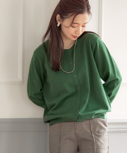 coca（coca）（コカ）の「ウールタッチカーディガン（カーディガン/ボレロ・レディース・チャコール/ブラック/ライトピンク/グリーン・M/L）」の3枚目の写真