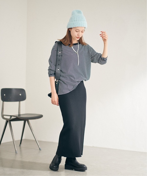 FRAMeWORK(フレームワーク)の「≪追加≫MINIボーダープルオーバー2(Tシャツ/カットソー・レディース・ブルー系その他/ブラック・FREE)」の3枚目の写真
