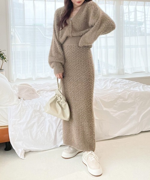 Heather（ヘザー）の「AZATO柄ニットスカート 172669（スカート