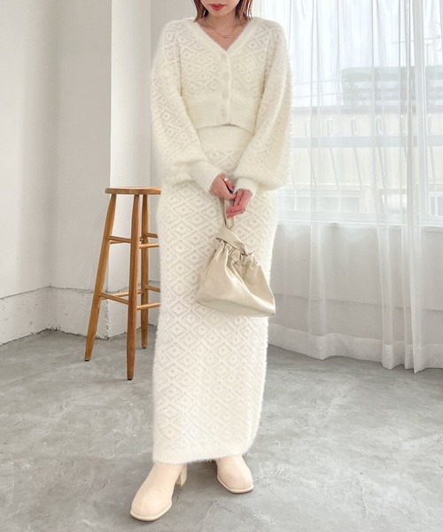 Heather（ヘザー）の「AZATO柄ニットスカート 172669（スカート