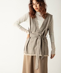 ヘリンボーンレイヤードベスト