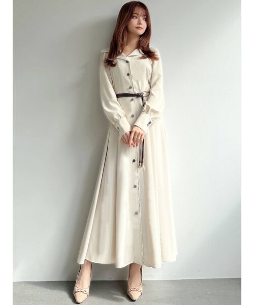 RESEXXY(リゼクシー)の「セーラーカラーシャツワンピース(ワンピース・レディース・チャコールグレー/ブラック/ベージュ/アイボリー・FREE)」の13枚目の写真