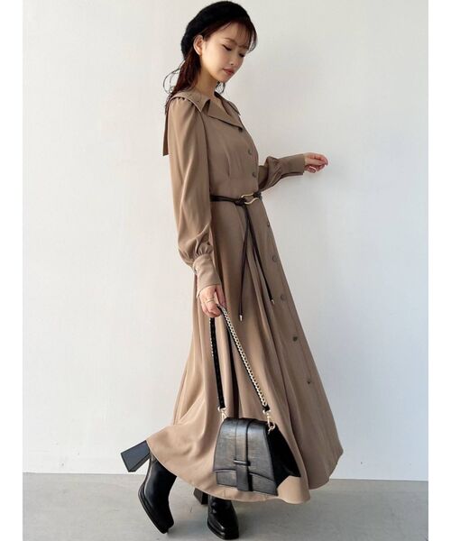 RESEXXY(リゼクシー)の「セーラーカラーシャツワンピース(ワンピース・レディース・チャコールグレー/ブラック/ベージュ/アイボリー・FREE)」の21枚目の写真