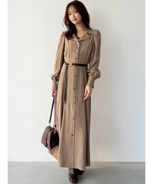 RESEXXY(リゼクシー)の「セーラーカラーシャツワンピース(ワンピース・レディース・チャコールグレー/ブラック/ベージュ/アイボリー・FREE)」の10枚目の写真