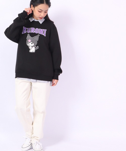 sanrio(サンリオ)の「sanrio ハンギョドン クロミ ポムポムプリン ポチャッコ シナモロール ハローキティ サンリオ スウェット トレーナー 起毛(スウェット・レディース・ブラック/サックスブルー/クリーム/グリーン/ピンク/ホワイト・L/M/LL)」の14枚目の写真