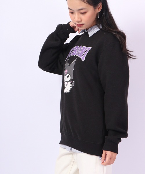 sanrio(サンリオ)の「sanrio ハンギョドン クロミ ポムポムプリン ポチャッコ シナモロール ハローキティ サンリオ スウェット トレーナー 起毛(スウェット・レディース・ブラック/サックスブルー/クリーム/グリーン/ピンク/ホワイト・L/M/LL)」の16枚目の写真