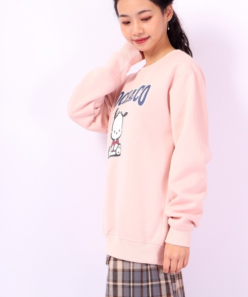 sanrio(サンリオ)の「sanrio ハンギョドン クロミ ポムポムプリン ポチャッコ シナモロール ハローキティ サンリオ スウェット トレーナー 起毛(スウェット・レディース・ブラック/サックスブルー/クリーム/グリーン/ピンク/ホワイト・L/M/LL)」の8枚目の写真