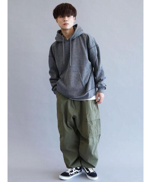 CRAFT STANDARD BOUTIQUE(クラフトスタンダードブティック)の「裏起毛BIGプルパーカー(パーカー・レディース・ブラック/グレー系その他/アイボリー/杢グレー・L/M/LL)」の9枚目の写真