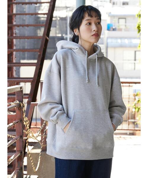 CRAFT STANDARD BOUTIQUE(クラフトスタンダードブティック)の「裏起毛BIGプルパーカー(パーカー・レディース・ブラック/グレー系その他/アイボリー/杢グレー・L/M/LL)」の12枚目の写真