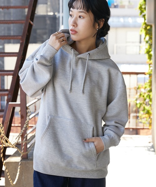 CRAFT STANDARD BOUTIQUE(クラフトスタンダードブティック)の「裏起毛BIGプルパーカー(パーカー・レディース・ブラック/グレー系その他/アイボリー/杢グレー・L/M/LL)」の4枚目の写真