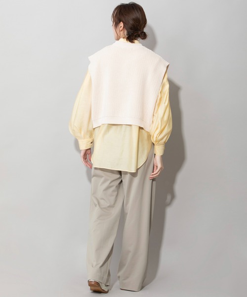 Munich（ミューニック）の「7GG変形畦編みニットジレ（ベスト・レディース・レッド/ブラック/モカ/ライトベージュ・FREE）」の6枚目の写真