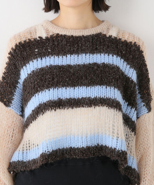 SLOBE IENA（スローブイエナ）の「モヘヤミックスボーダー（ニット