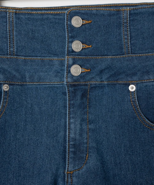 WEGO(ウィゴー)の「WEGO/ハイウエストフレアデニムパンツ(デニムパンツ・レディース・ライトインディゴブルー/インディゴブルー/ブラック・MEDIUM/SMALL/X-SMALL)」の9枚目の写真