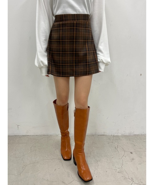 PHILLY（フィリー）の「タータンチェックミニスカパン（スカート・レディース・ブラウン/ベージュ・FREE）」の3枚目の写真
