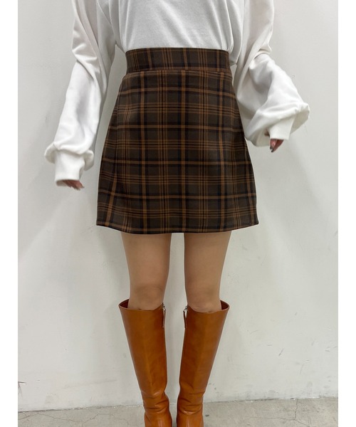 PHILLY（フィリー）の「タータンチェックミニスカパン（スカート・レディース・ブラウン/ベージュ・FREE）」の6枚目の写真