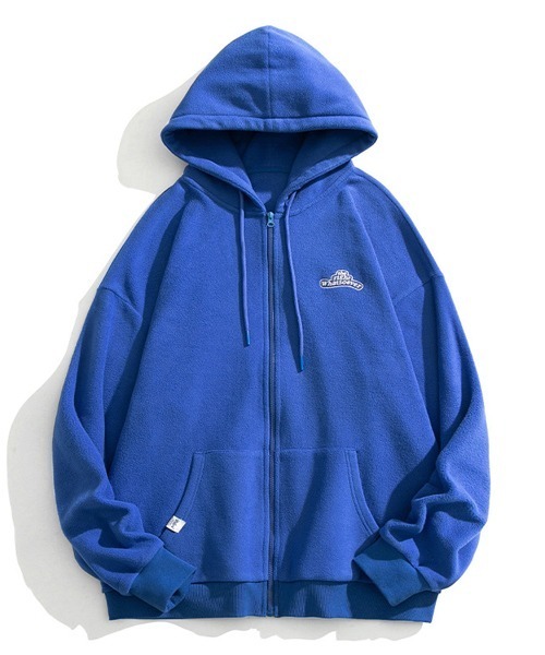 Ressaca（レサーカ）の「ワンポイントロゴ オーバーサイズ フリースジップパーカー（パーカー・メンズ・ネイビー/ホワイト/ブルー/ブラック・S/M/XL/L）」の4枚目の写真