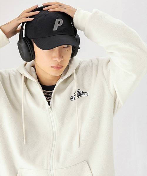 Ressaca（レサーカ）の「ワンポイントロゴ オーバーサイズ フリースジップパーカー（パーカー・メンズ・ネイビー/ホワイト/ブルー/ブラック・S/M/XL/L）」の11枚目の写真