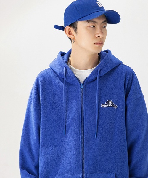 Ressaca（レサーカ）の「ワンポイントロゴ オーバーサイズ フリースジップパーカー（パーカー・メンズ・ネイビー/ホワイト/ブルー/ブラック・S/M/XL/L）」の12枚目の写真