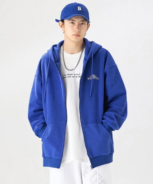 Ressaca（レサーカ）の「ワンポイントロゴ オーバーサイズ フリースジップパーカー（パーカー・メンズ・ネイビー/ホワイト/ブルー/ブラック・S/M/XL/L）」の19枚目の写真
