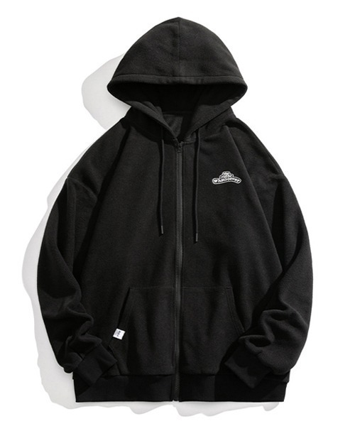 Ressaca（レサーカ）の「ワンポイントロゴ オーバーサイズ フリースジップパーカー（パーカー・メンズ・ネイビー/ホワイト/ブルー/ブラック・S/M/XL/L）」の5枚目の写真