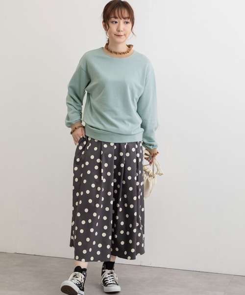POU DOU DOU(プードゥドゥ)の「リブニットフリル裏毛プルオーバー(Tシャツ/カットソー・レディース・ダークグレー/アイボリー/ベージュ/ライトブルー・3)」の10枚目の写真