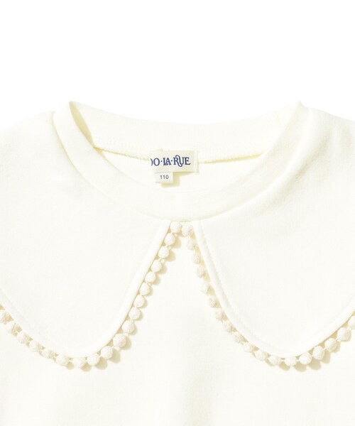 SHOO・LA・RUE（シューラルー）の「◆【110-140cm】ポンチビッグセーラー衿プルオーバー（Tシャツ/カットソー・キッズ・アイボリー/ブラック・11/12/13/14）」の5枚目の写真