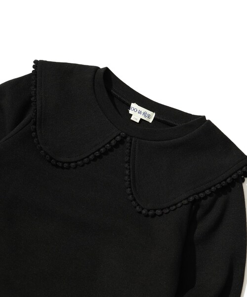SHOO・LA・RUE（シューラルー）の「◆【110-140cm】ポンチビッグセーラー衿プルオーバー（Tシャツ/カットソー・キッズ・アイボリー/ブラック・11/12/13/14）」の8枚目の写真