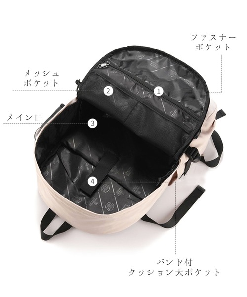 florist(フローリスト)の「【2size展開】【A4収納可】ユニセックス多機能フラップデザインリュックサック/バックパック(バックパック/リュック・レディース・ブラック系2/ブルー系2/ホワイト系2/ブラック系1/レッド系2/ホワイト系1/レッド系1/ブルー系1・M/L)」の12枚目の写真