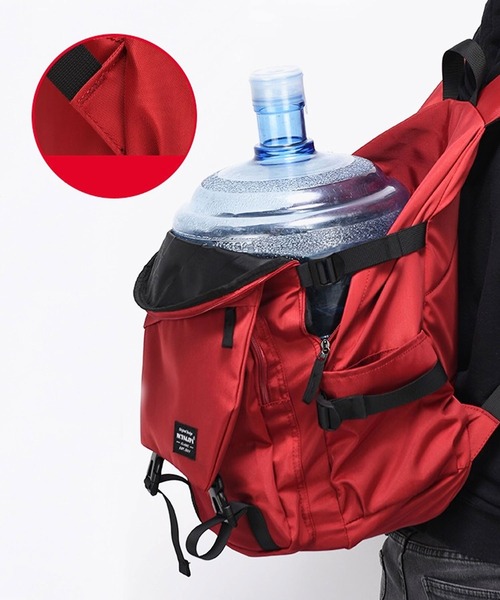 florist(フローリスト)の「【2size展開】【A4収納可】ユニセックス多機能フラップデザインリュックサック/バックパック(バックパック/リュック・レディース・ブラック系2/ブルー系2/ホワイト系2/ブラック系1/レッド系2/ホワイト系1/レッド系1/ブルー系1・M/L)」の14枚目の写真