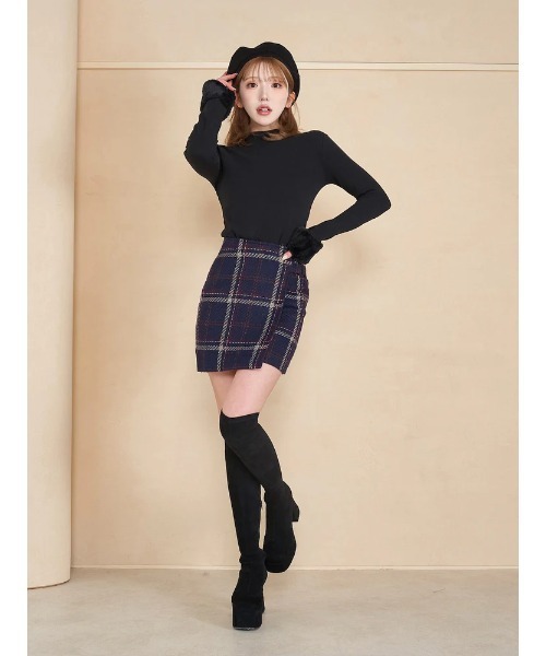 darich チェック　ミニスカート ダーリッチ Darich リメイクライクチェックミニスカート