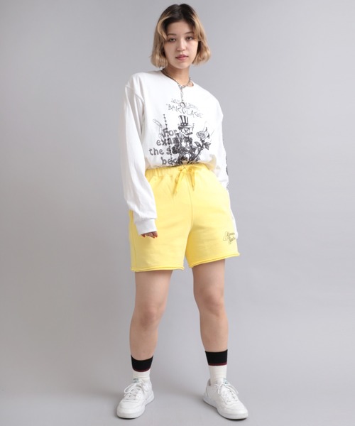 RNA(アールエヌエー)の「T1001 カットオフスウェットショートパンツ(スウェットパンツ・レディース・イエロー/ブラック/ホワイト・MEDIUM)」の13枚目の写真