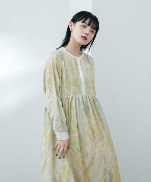 Eimee Law(エイミーロウ)の「マーブルオイルペイントptドレス(ワンピース・レディース・ライトグレー/ベージュ・38)」の7枚目の写真